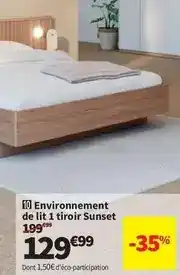 Conforama Environnement de lit 1 tiroir sunset offre