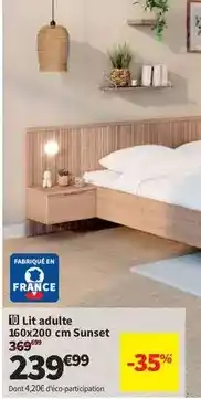 Conforama Lit adulte 160x200 cm sunset offre