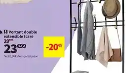 Conforama Portant double extensible icare offre