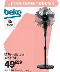 Conforama Beko - ventilateur sur pied offre