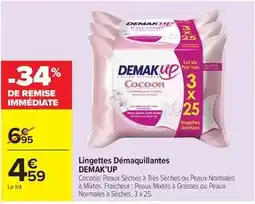 Carrefour Demak up - lingettes démaquillantes offre