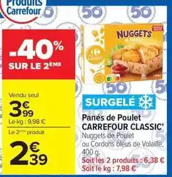 Carrefour Carrefour - panés de poulet classic offre
