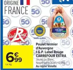 Carrefour Carrefour - poulet fermier d'auvergne i.g.p. label rouge offre