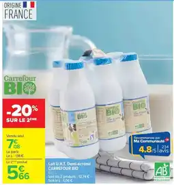 Carrefour Carrefour - lait u.h.t. demi-écrémé offre