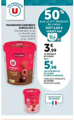 Hyper U Framboises enrobees surgelees u offre