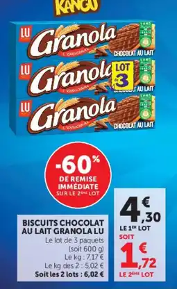 Hyper U Lu Biscuits chocolat au lait granola offre