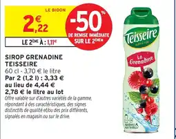 Intermarché TEISSEIRE Sirop grenadine offre