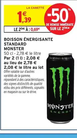 Intermarché MONSTER Boisson énergisante standard offre