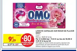 Intermarché OMO Lessive capsules x29 rosir de plaisir offre