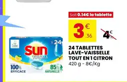 Stokomani 24 tablettes lave-vaisselle tout en 1 citron offre