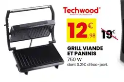 Stokomani TECHWOOD Grill viande et paninis offre