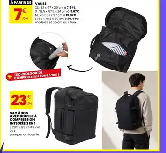 Sac à dos avec housse à compression integrée 2 en 1