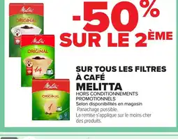Carrefour MELITTA Sur tous les filtres à café offre