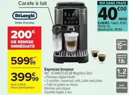 Carrefour DELONGHI Expresso broyeur offre
