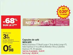 Carrefour NESCAFE Capsules de café offre