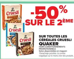 Carrefour QUAKER Sur toutes les céréales cruesli offre