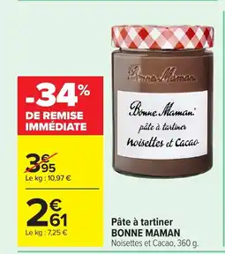 Carrefour BONNE MAMAN Pâte à tartiner offre