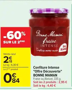 Carrefour BONNE MAMAN Confiture Intense Offre Découverte offre