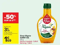 Carrefour SUNNY VIA Sirop d'Agave offre