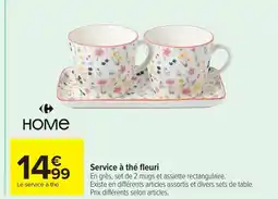 Carrefour HOME Service à thé fleuri offre