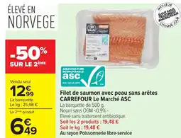 Carrefour CARREFOUR Filet de saumon avec peau sans arêtes offre