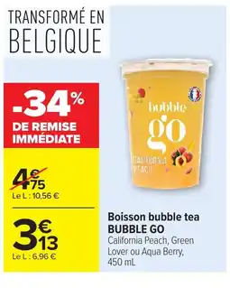 Carrefour BUBBLE GO Boisson bubble tea offre