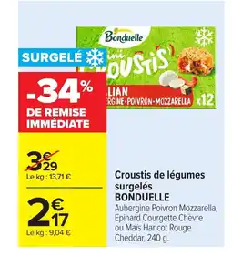 Carrefour BONDUELLE Croustis de légumes surgelés offre