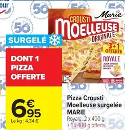 Carrefour MARIE Pizza Crousti Moelleuse surgelée offre