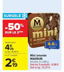 Carrefour MAGNUM Mini amande offre