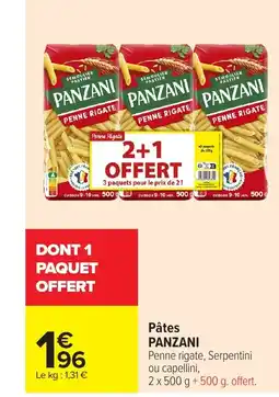 Carrefour PANZANI Pâtes offre