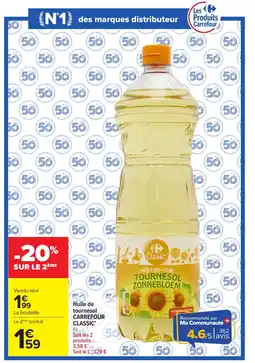 Carrefour CARREFOUR CLASSIC Huile de tournesol offre