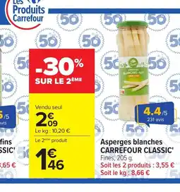 Carrefour CARREFOUR CLASSIC Asperges blanches offre