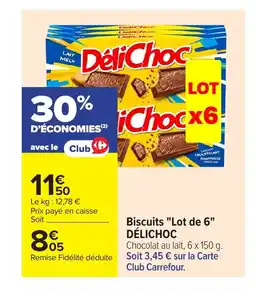 Carrefour DÉLICHOC Biscuits Lot de 6 offre
