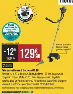 Bricorama Débroussailleuse à batterie DB 20 offre