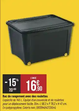 Bricorama Bac de rangement avec des roulettes offre