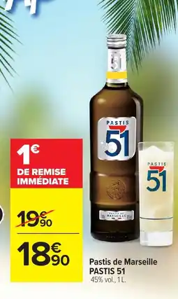 Carrefour PASTIS 51 Pastis de Marseille offre