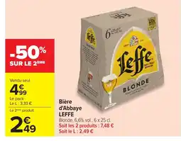 Carrefour LEFFE Bière d'Abbaye offre