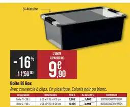 Bricorama Boîte Bi Box offre