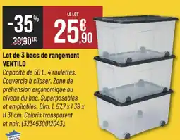 Bricorama Lot de 3 bacs de rangement ventilo offre