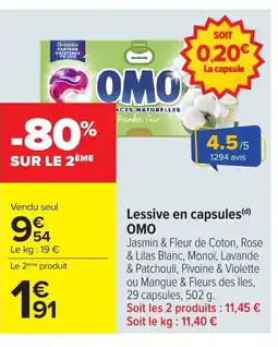 Carrefour OMO Lessive en capsules offre