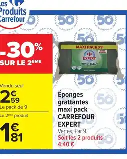 Carrefour CARREFOUR EXPERT Éponges grattantes maxi pack offre
