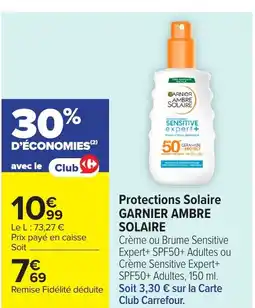 Carrefour GARNIER AMBRE SOLAIRE Protections Solaire offre