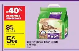 Carrefour CAT'S BEST Litière végétale Smart Pellets offre