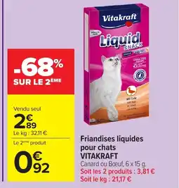 Carrefour VITAKRAFT Friandises liquides pour chats offre
