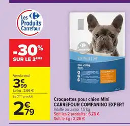 Carrefour CARREFOUR COMPANINO EXPERT Croquettes pour chien Mini offre
