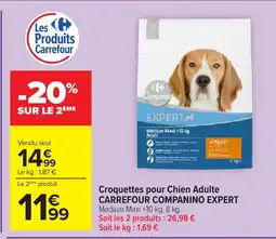 Carrefour CARREFOUR COMPANINO EXPERT Croquettes pour Chien Adulte offre