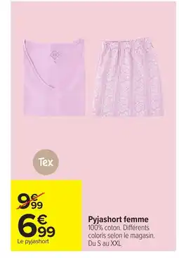 Carrefour TEX Pyjashort femme offre