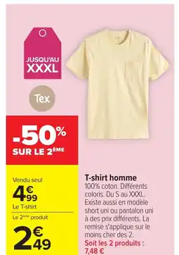 Carrefour TEX T-shirt homme offre