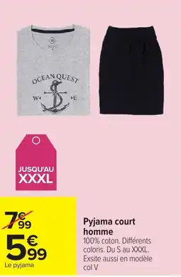 Carrefour Pyjama court homme offre