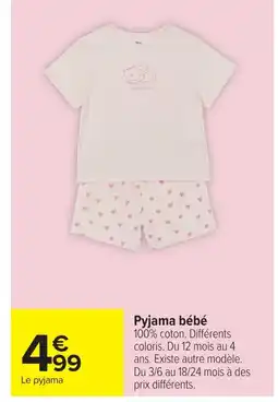Carrefour Pyjama bébé offre